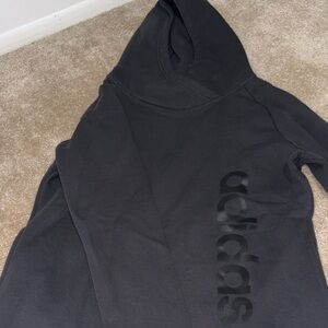 Adidas Charcoal Hoodie with Black Logo